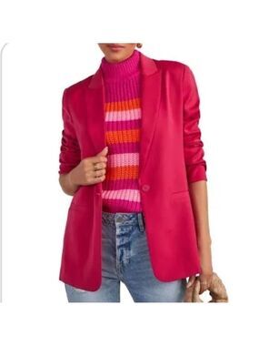 Vintage Y2K Giorgio Sant'Angelo Collectable Gold Red Linen blazer Red Size 6